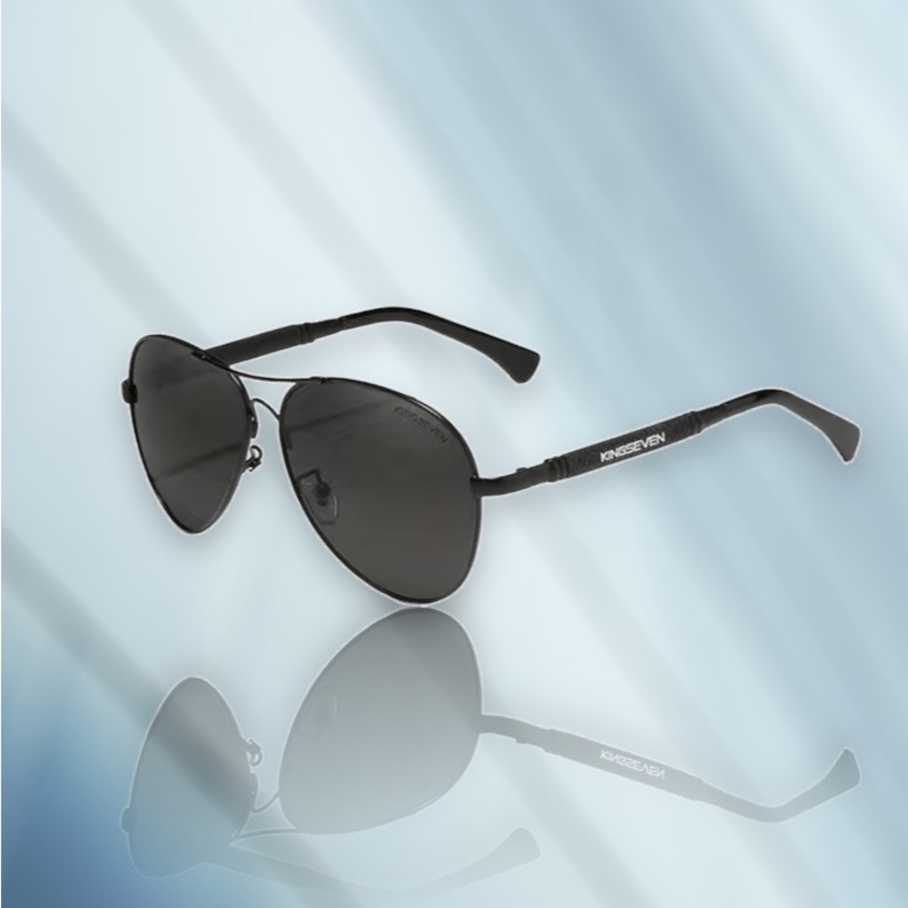 NWT - Trendy Unisex Titanium Stainless-Steel Alloy Polarized Aviator Sunglasses